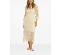 Miss June geometric lace V-neck maxi dress - Neutrals S/M-M/L