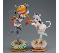 Miss Kobayashi's Dragon Maid Tohru 27cm Kanna Kamui 21cm PVC Collectible Game Statue Action Figure Character Model Anime Toys Figure (Color : Multi-Colored)