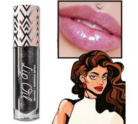Miss Lady Diamond Black Lip Gloss,Shimmer Liquid Color Changing Lipstick, Magic Color Changing Diamond Shimmer Lipstick,Moisturizing Long Lasting