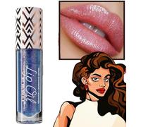 Miss Lady Diamond Black Lip Gloss,Shimmer Liquid Color Changing Lipstick, Magic Color Changing Diamond Shimmer Lipstick,Moisturizing Long Lasting