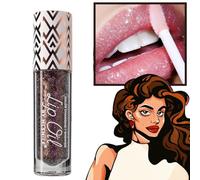 Miss Lady Diamond Black Lip Gloss,Shimmer Liquid Color Changing Lipstick, Magic Color Changing Lip Oil Moisturizing Long Lasting