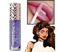 Miss Lady Diamond Black Lip Gloss,Shimmer Liquid Color Changing Lipstick, Magic Color Changing Lip Oil Moisturizing Long Lasting