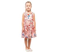 Miss Lavish London Baby Girl Casual Dresses - Audrey Hepburn Vintage Style, A-Line Cute Midi Sundress, Birthday Summer Outfits, Spring & Summer Boho Special Occasions Dress Round Neck Pink, 5-6 Years