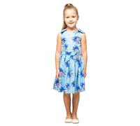 Miss Lavish London Baby Girls Casual Dress Shoulder Bow Kids Summer Party Sleeveless Dresses in Butterfly Blue, Size 9-10