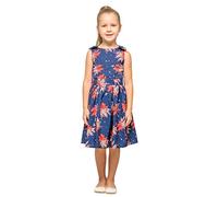Miss Lavish London Baby Girls Casual Dress Shoulder Bow Kids Summer Party Sleeveless Dresses in Butterfly Navy, Size 9-10