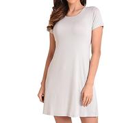 Miss Lavish London Casual Dress - Summer Dresses for Women, Girls - T Shirt Short Sleeve Loose Woman Dress for Work, Home Cool Grey-2XL