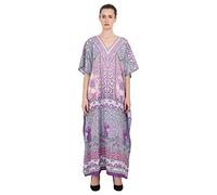 Miss Lavish London Kaftan Dresses for Women, Beach Kaftan Coverups, African Plus Size Dress, Hawaiian Coverups for Women, Long Beach & Swimsuit Coverups-Purple, 3XL