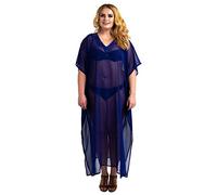 Miss Lavish London Kaftan Dresses for Women, Beach Kaftan Coverups, African Plus Size Dress, Hawaiian Coverups for Women, Long Beach & Swimsuit Coverups-Navy, XL
