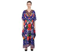 Miss Lavish London Kaftan Dresses for Women, Beach Kaftan Coverups, African Plus Size Dress, Hawaiian Coverups for Women, Long Beach & Swimsuit Coverups-Blue, 3XL