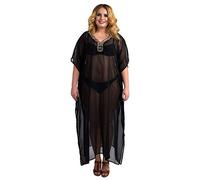 Miss Lavish London Kaftan Dresses for Women,Long Beach & Swimsuit Coverups, Plus Size African Caftan Dress, Moroccan Style Kaftans for Women Loungewear-Black, 3XL
