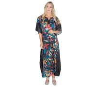 Miss Lavish London Kaftan Dresses for Women,Long Beach & Swimsuit Coverups, Plus Size African Caftan Dress, Moroccan Style Kaftans for Women Loungewear-Black Camo, XL