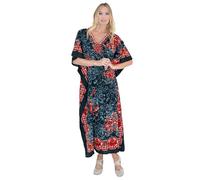 Miss Lavish London Kaftan Dresses for Women,Long Beach & Swimsuit Coverups, Plus Size African Caftan Dress, Moroccan Style Kaftans for Women Loungewear-Black,M