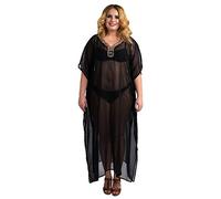 Miss Lavish London Kaftan Dresses for Women Plus Size Long Batwing Sleeve Caftans, V Neck Moo Moo Printed Beach Cover Up Maxi Beach Dress, Bathing Suit Cover-Up Loungewear