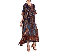 Miss Lavish London Ladies Kaftans Kimono Maxi Style Dresses Suiting Teens to Adult Women in Regular to Plus Size - Blue - 12-16