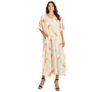 Miss Lavish London Long Caftans for Women - Boho Kaftan Dress, Plus Size Summer Kaftan, Women's Loungewear and Beach Caftans, Petite and Maxi Kaftan, Swimwear Cover-Ups, Size XL, Pink Kaftans