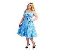 Miss Lavish London New Dress 40s 50s Style Swing Vintage Rockabilly Ladies Floral Bird Womens Party Dresses Plus Size , 22, Blue