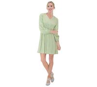 Miss Lavish London V Neck Dress with Long Sleeves Casual Long Sleeve Dress for Women Tea Green-L