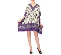 Miss Lavish London Women's Kaftan Dress Ethnic Print Kimono Style Plus Size Top Purple