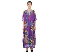 Miss Lavish London Women's Kaftan Dress UK - Plus Size Kaftan Dresses, Long Full-Length Beach Cover Up - Bohemian Holiday Wear, Modest Caftan Style, Summer Kaftans for Beach & Resort-Purple18-22(145)