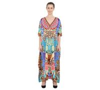 Miss Lavish London Women's Kaftan Dress UK - Plus Size Kaftan Dresses, Long Full-Length Beach Cover Up - Bohemian Holiday Wear, Modest Caftan Style, Summer Kaftans for Beach & Resort-Multi(148)
