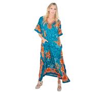 Miss Lavish London Women's Kaftans- Stylish Caftans for Women, 601-teal, 3XL