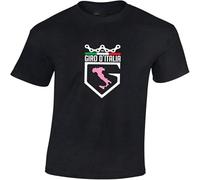 MISS LILLY Giro d'Italia Badge Cycling Bike Mens Printed Cotton T-Shirt Black L