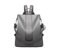 Miss Lulu Anti Theft Backpack for Ladies - Black Waterproof Rucksack School & Work Bag | Womens Backpack Travel Essentials with Pom Pom
