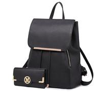 Miss Lulu Backpack and Purse Set for Women, Small PU Leather Drawstring Bag