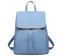 Miss Lulu Backpack for Women, Small PU Leather Drawstring City Daypack | Small PU leather backpack with drawstring and magnetic closure, organised pockets and adjustable straps for work and travel