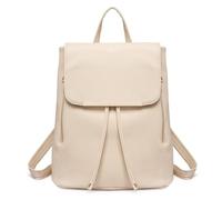 Miss Lulu Backpack for Women, Small PU Leather Drawstring City Daypack | Small PU leather backpack with drawstring and magnetic closure, organised pockets and adjustable straps for work and travel