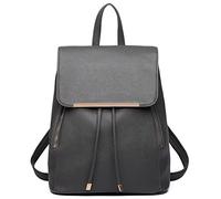 Miss Lulu Backpack for Women, Small PU Leather Drawstring City Daypack | Small PU leather backpack with drawstring and magnetic closure, organised pockets and adjustable straps for work and travel