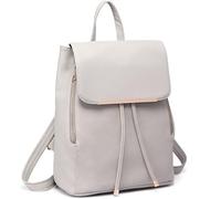 Miss Lulu Backpack Women Small Waterproof Backpack City Backpack Backpack Women Modern Backpack Women PU Leather for Travel Work School (Light Gray)