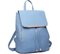 Miss Lulu Backpack Women Small Waterproof Backpack City Backpack Backpack Women Modern Backpack Women PU Leather for Travel Work School (Light Blue)