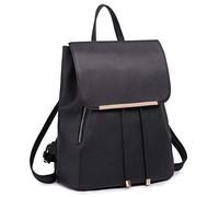 Miss Lulu Backpack Women Small Waterproof Backpack City Backpack Backpack Women Modern Backpack Women PU Leather for Travel Work School (Black)