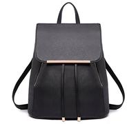 Miss Lulu Backpack Womens Fashion Backpacks Black Backpack Ladies PU Leather Waterproof Daypack Medium School Work Travel