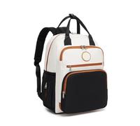 Miss Lulu Changing Bag Backpack Nappy Diaper Bag for Mum and Dad With Stroller Straps Multifunction Pockets Large for Travel Hospital Newborn (Black/Beige)