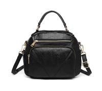 Miss Lulu Elegant Women's Fashion Handbag, Leather Shoulder Bag with Multiple Compartments, Ideal Crossbody Bag for Travel and Everyday Use, Medium Size (Black)