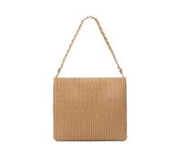 Miss Lulu Fashion Handbag for Women, Soft PU Leather Chain Hobo Shoulder Bag, Large Simple Tote Top Handle Bag with Zip for Work Shopping School Daily (Camel)