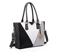Miss Lulu Handbags for Women, V-Shape Shoulder Tote Bag, Lightweight Leather Look Medium Handbag