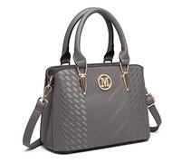 Miss Lulu Handbag for Women, Woven and Chevron Pattern, M Logo on The Front, Top Handle or Shoulder Bag