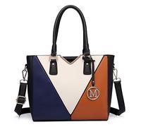 Miss Lulu Handbags for Women, V-Shape Shoulder Tote Bag, Lightweight Leather Look Medium Handbag