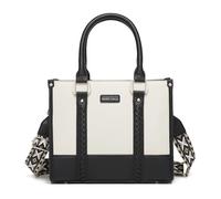 Miss Lulu Handbags for Women with Wide Woven Shoulder Strap Top Handle Bags Crossbody Bag Zipper for Work Travel (Black)