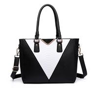 Miss Lulu V-Shaped Shoulder Bag for Women - Ladies' Elegant Tote Handbag - Hobos with Crocodile Patterned Leather Look- Medium Size