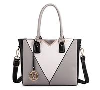 Miss Lulu Ladies’ Chic Top-handle Bag - Luxury Tote Minimalist Design - Fashion Crossbody Bag with Colour Blocking - Versatile for Business and Casual Use