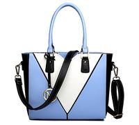 Miss Lulu Ladies’ Chic Top-Handle Bag - Luxury Tote Minimalist Design - Fashion Crossbody Bag with Colour Blocking - Versatile for Business and Casual Use