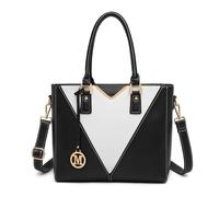 Miss Lulu Ladies’ Chic Top-handle Bag - Luxury Tote Minimalist Design - Fashion Crossbody Bag with Colour Blocking - Versatile for Business and Casual Use