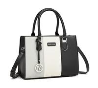 Miss Lulu Ladies Medium Three Color PU Litchi Texture Handbag Adjustable Shoulder Strap Anti-theft Zipper 4 Compartments Work School Travel