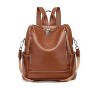 Miss Lulu Women's PU Anti-Theft Backpack, Large Capacity Fashion School Bag with Multiple Pockets, Convertible Shoulder Bag for Work, Travel, and Daily Use