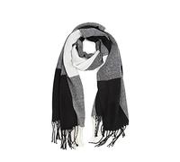Miss Lulu Scarf for Men Plaid Check Winter Warm Soft Wool Scarves with Tassel Large Tartan Wrap (Black)