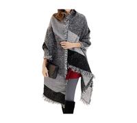 Miss Lulu Scarf for Women Winter Long Soft Warm Check Scarves Wraps Wool Spinning Tassel Large Shawl Long Stole Black